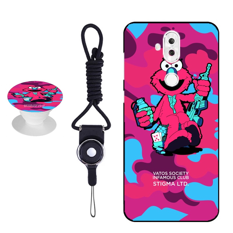 Ốp Điện Thoại Silicon Mềm Họa Tiết Sesame Street Gắn Dây Đeo Và Giá Đỡ Cho 6.0 Asus X017Da / Asus Zenfone 5 Lite (Zc600Kl)