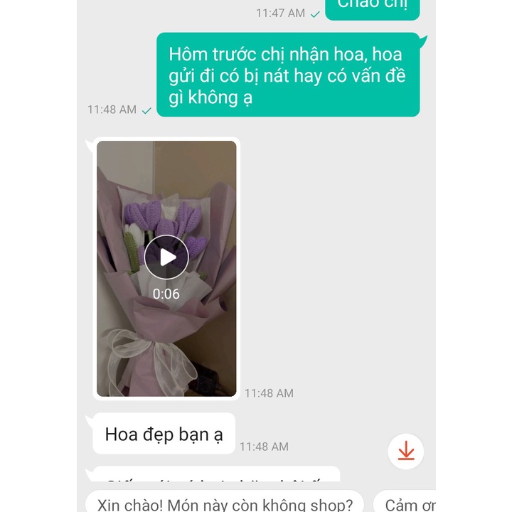 Hoa Tulip bằng len móc handmade dùng trang trí/quà tặng