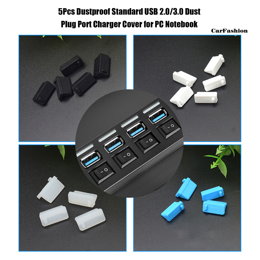 Set 5 Nút Bịt Cổng Usb 2.0 / 3.0 Chống Bụi Cho Pc Notebook