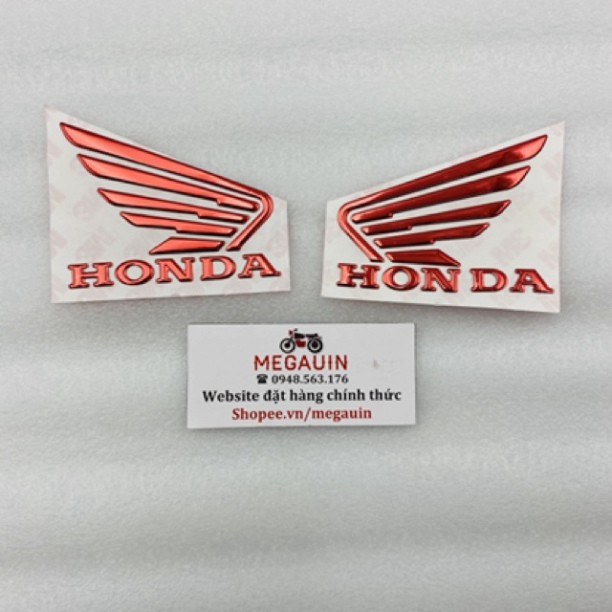 Logo cánh chim chữ Honda xanh, đỏ, vàng, đen, trắng dán trang trí xe, mũ bảo hiểm