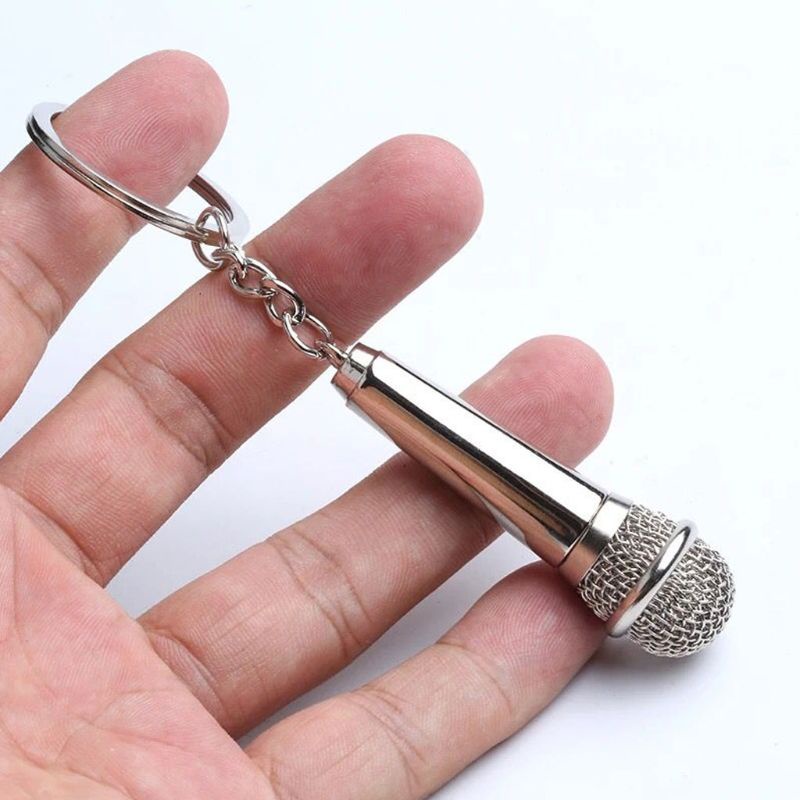 [CH *] Móc Khóa Hình Rapper Âm Nhạc Tinh Tế Màu Bạc Dành Cho Chìa Khóa / Xe Hơi / Trang Sức De
