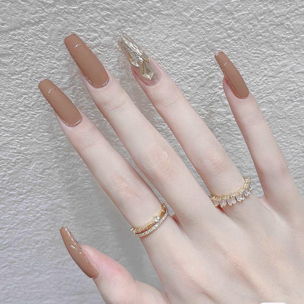 Hộp 24 Móng Tay Giả Che Phủ Toàn Diện Họa Tiết Nơ / Trái Tim