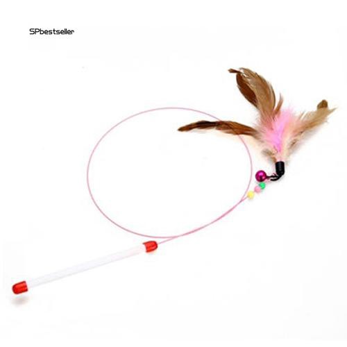 Gậy đồ chơi gắn lông vũ nhiều màu sắc dành cho mèo cưng