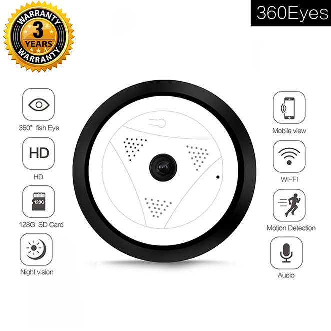 Camera VR IP Wifi 360Eyes 2.0Mp góc rộng 360° - Hàng Chính Hãng