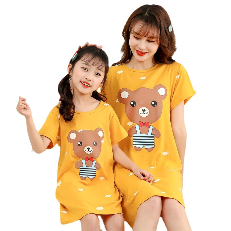 Đầm ngủ YAOEENH thun thời trang đáng yêu dành cho mẹ/ bé