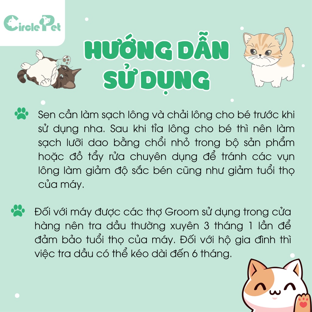 Bộ Tông Đơ Cạo Tỉa Lông Thú Cưng RFCD-F27P Rewell Không Dây Pin Sạc Công Suất Lớn Chống Ồn - Circle Pet