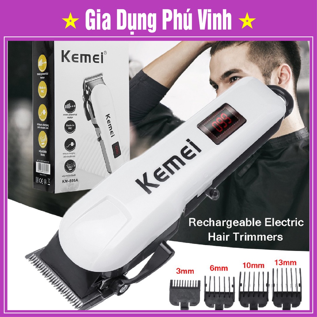 Tông đơ cắt tóc chuyên nghiệp kemei sạc nhanh, Tăng đơ cắt tóc gia đình chuyên nghiệp Kemei 809A