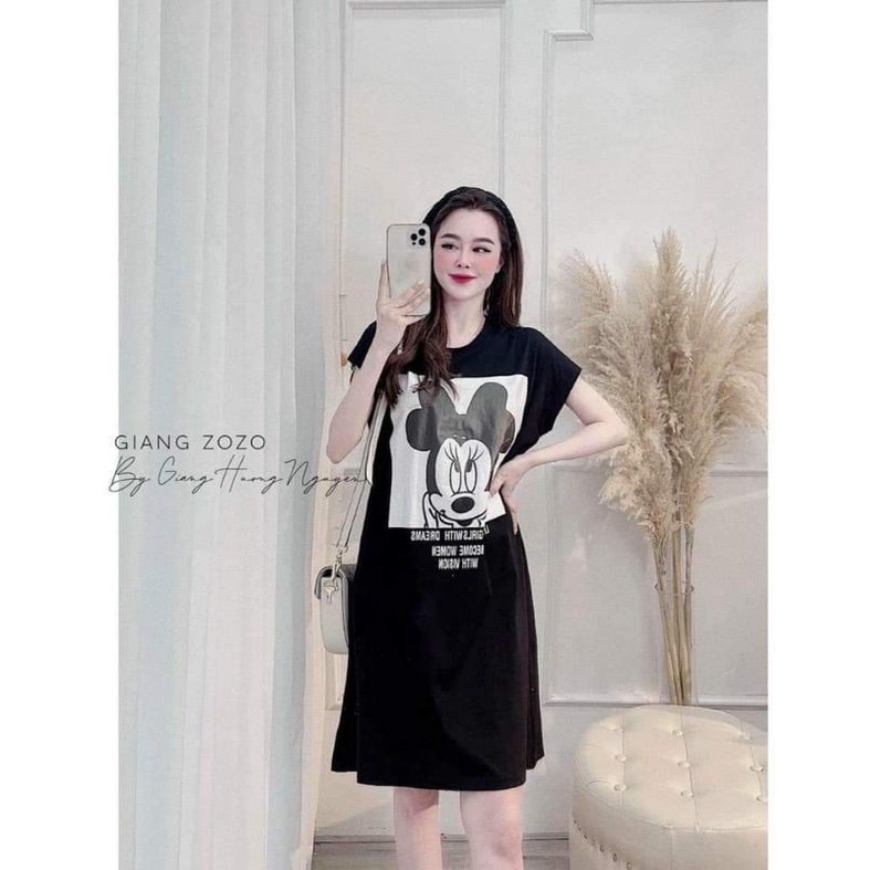 Váy thun phông suông nữ dáng dài in họa tiết🌸Freeship🌸 Đầm maxi nữ cotton suông dài Freesize dưới 60kg