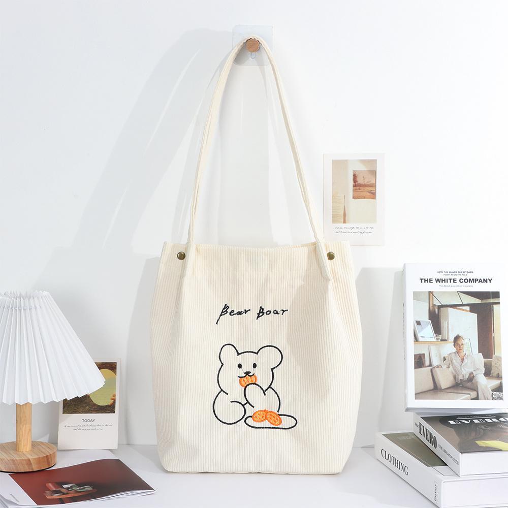 Túi Xách Du Lịch / Đi Học Thêu Họa Tiết Chú Gấu Dễ Thương Xinh Xắn