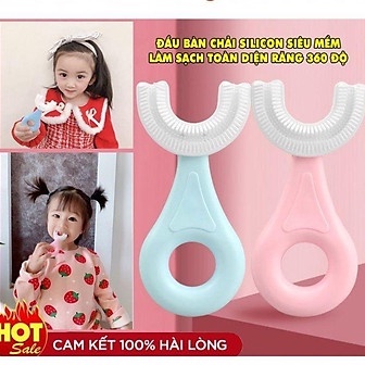 Bàn chải đánh răng chữ U thông minh chất liệu Silicon cho bé từ 2 - 6 tuổi