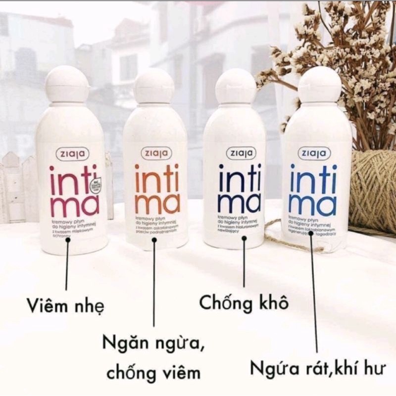⭐Intima Dung Dịch Rửa Vệ Sinh Phụ Nữ Dạng Sữa Ziaja Balan Bộ 4 Màu 200ml⭐