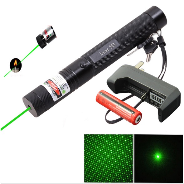 Đèn Laser -Đèn Laser 303 Tia Sáng Xanh , đèn pin, bút trợ giảng