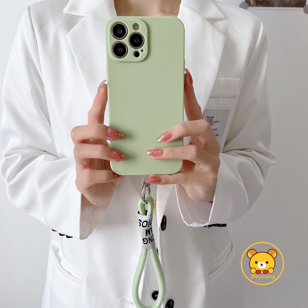 Ốp Điện Thoại Nhám Màu Macaron Có Dây Đeo Cho Samsung Galaxy J8 J6 Plus A6 + 2018 J7 J5 Pro 2017