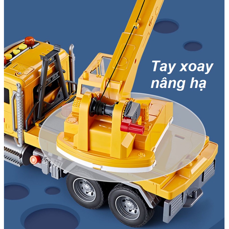 Mô hình xe ô tô cẩu móc cỡ lớn xe đồ chơi trẻ em hãng Toystar có âm thanh và đèn