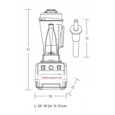 Máy xay sinh tố công nghiệp Nhật Bản Oshika HD-02