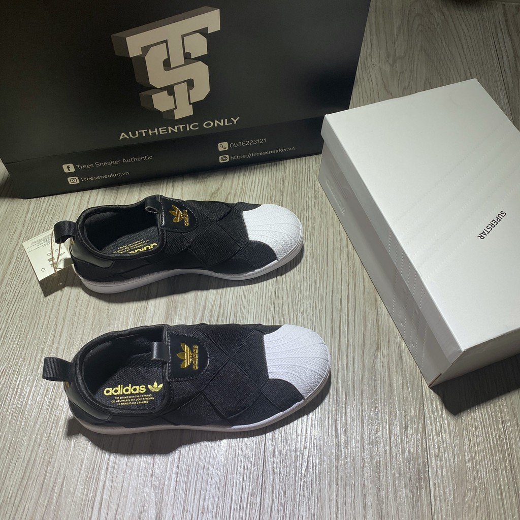 [Giày thể thao] Giày thể thao nam nữ[ CHÍNH HÃNG ] Giày thể thao ADIDAS SUPERSTAR SLIP ON CORE BLACK