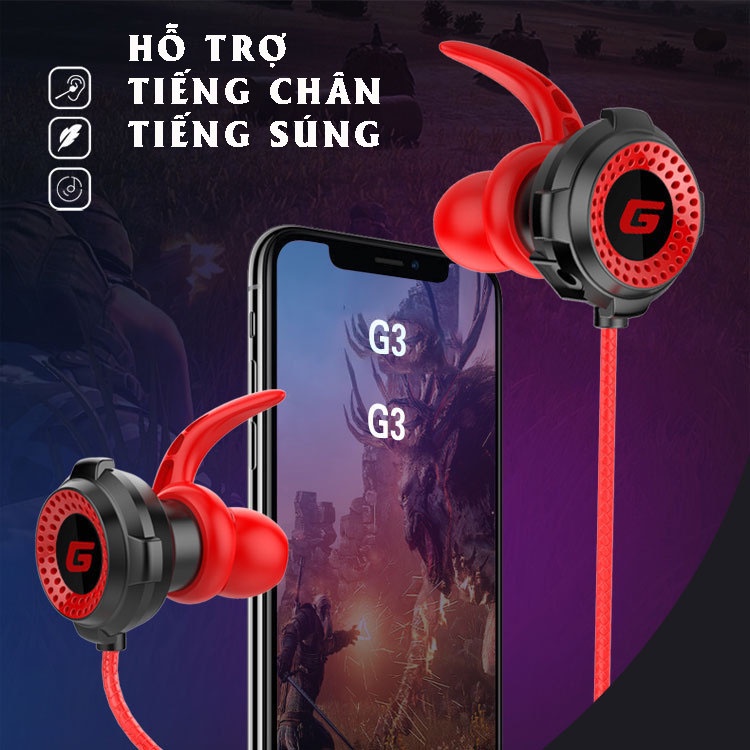 Tai Nghe Gaming Có Mic Dành Cho Game Thủ, Tai Nghe Chơi Game Điện Thoại Nhét Tai G20s