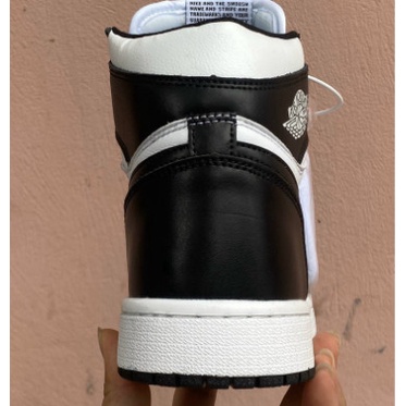 Giày Jordan Cổ Cao Panda, Sneaker Cao Cổ Đen Trắng