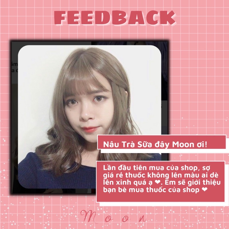 Thuốc nhuộm tóc NÂU SỮA | Tặng Oxy, vitaminE, bao tay, mũ trùm