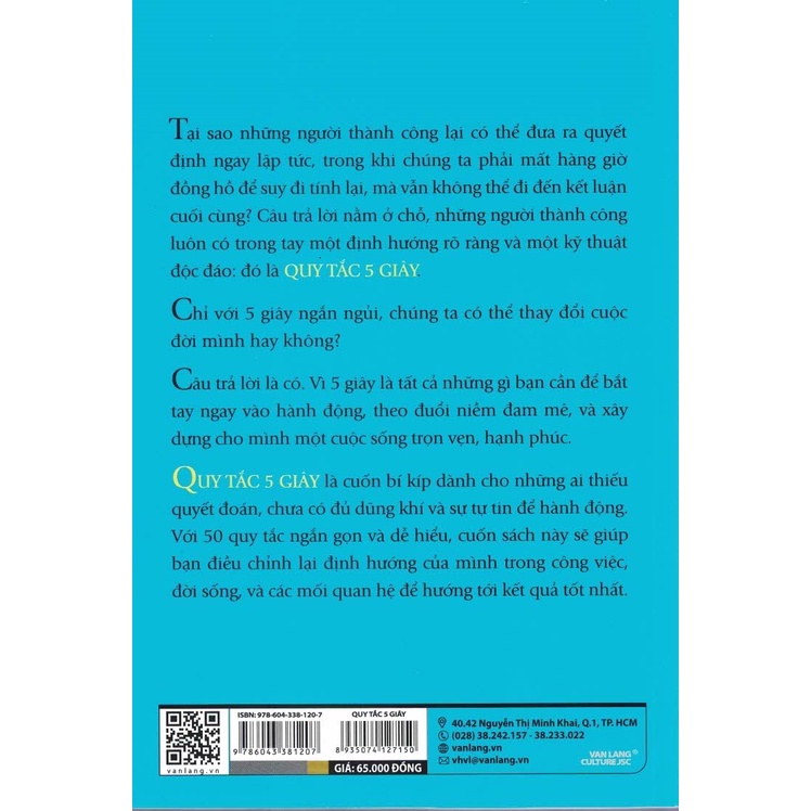 Sách - Quy Tắc 5 Giây - 50 Thói Quen Tư Duy, Hành Động Và Lựa Chọn Của Những Người Luôn Tạo Ra Kết Quả Tốt Nhất