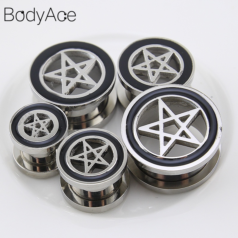 Khuyên Nong Tai Hình Ngôi Sao Bằng Thép Không Gỉ 316 6-22mm