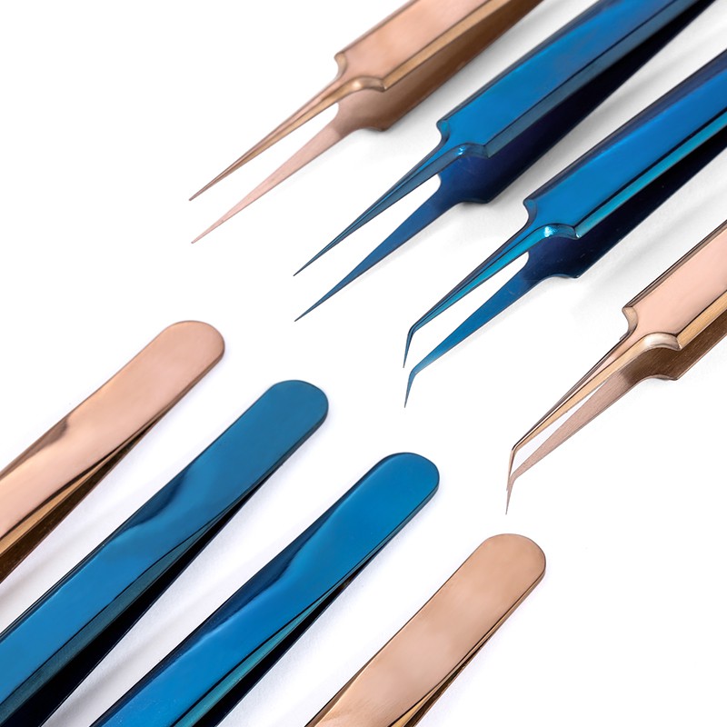 Các tweeder thép không gỉ, màu xanh lá cây để kết nối MI với lông mi kéo dài với độ chính xác cao và lông mi mỏng