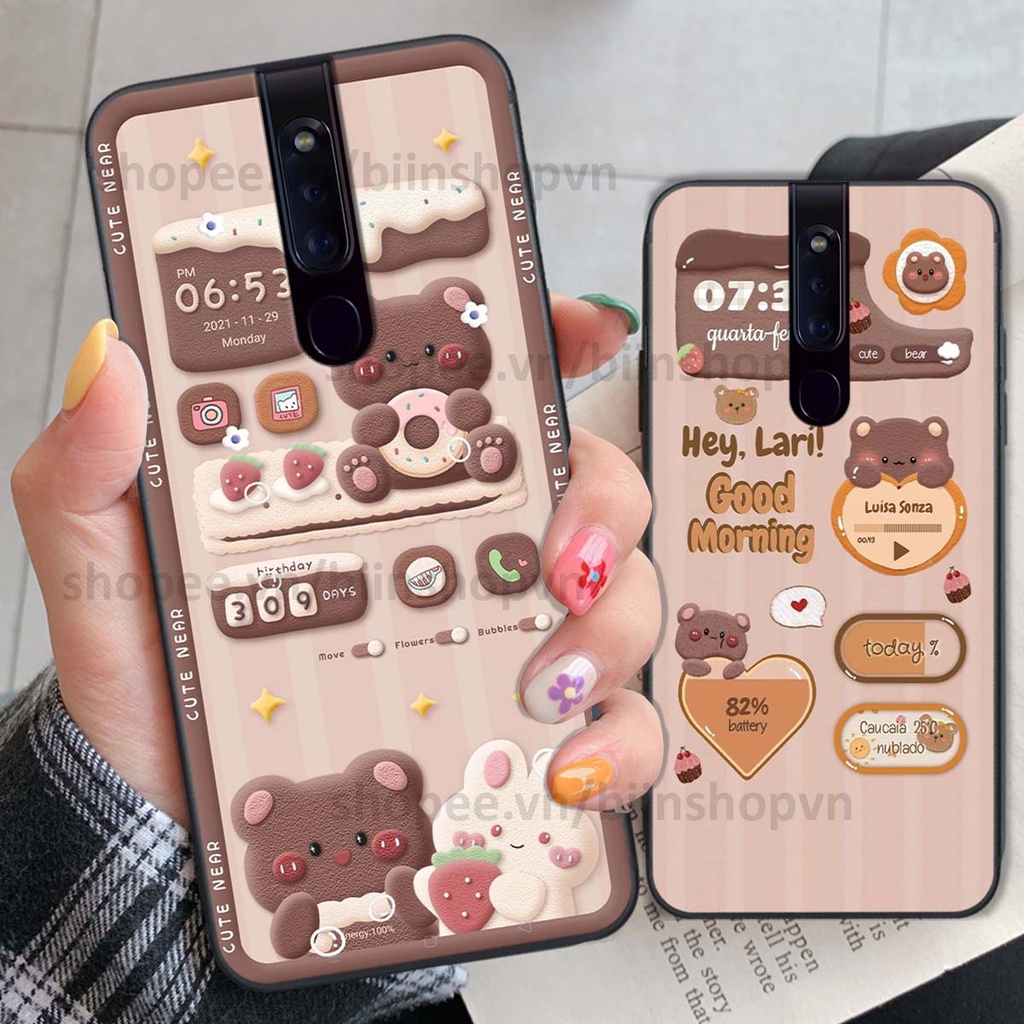 Ốp Oppo F11 / F11 Pro in 3D icon gấu nổi siêu xinh, siêu đáng yêu, cá tính phong cách