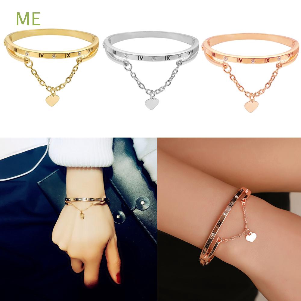 ME Women Charm Forever Love Rose|Jewelry Heart Dangle Bracelet