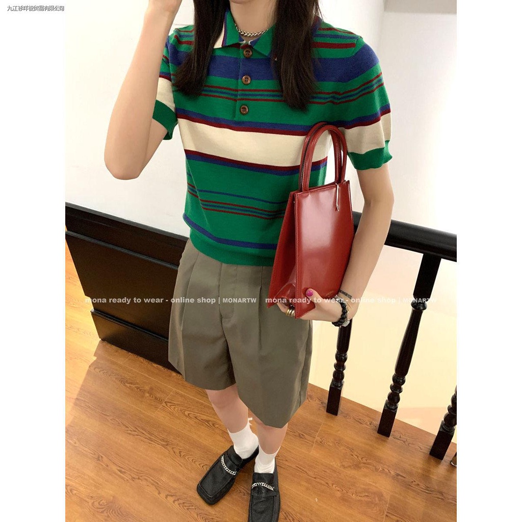 Đầm Thun Ngắn Tay Họa Tiết Sọc Ngang Thời Trang Dành Cho Nữ