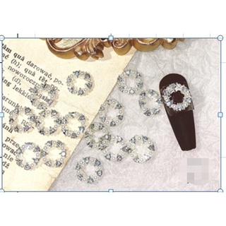 charm nơ tròn vàng bạc trang trí nail