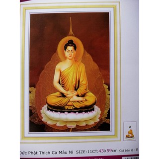 Tranh thêu chữ thập Phật thích ca mâu ni (chưa thêu) LV3398
