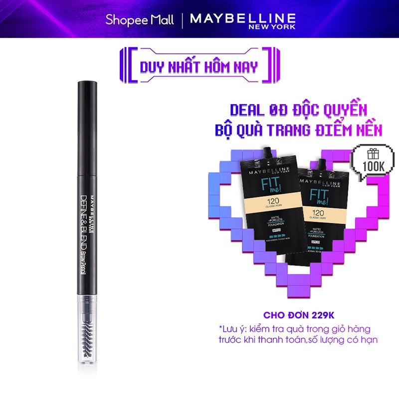 Chì Kẻ Mày 2 Đầu sắc nét tự nhiên Maybelline New York Define & Blend Brow