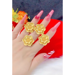 Nhẫn hoa dát vàng 24 cao cấp mẫu mới về