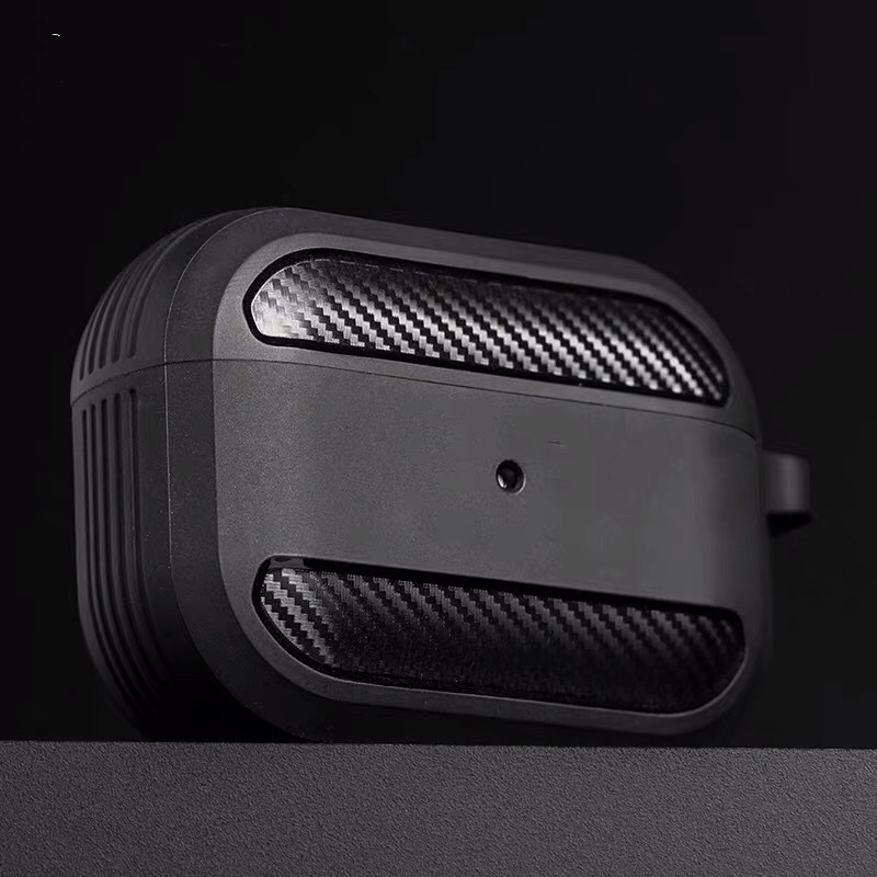 Case airpod 3 Vân Carbon dành cho Airpods 1/2/3/Pro, Case airpod pro chống sock, ốp bảo vệ tai nghe - Mèo Ú