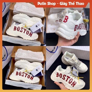Giày Thể Thao Nam Nữ MIB Boston, Giầy tôn dáng độn đế MLB ny vàng, đế nâu, ny đen trắng full bill box , Putin Shop