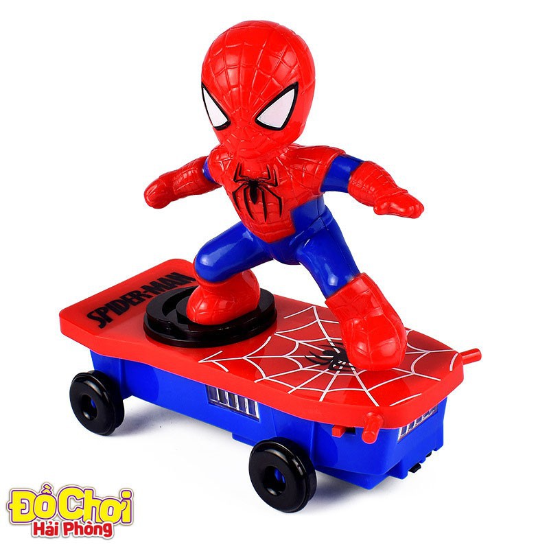 Đồ chơi trẻ em Người Nhện lướt ván - Siêu nhân nhện spiderman xoay 360 độ phát nhạc đồchơitrẻem Esiêu hot