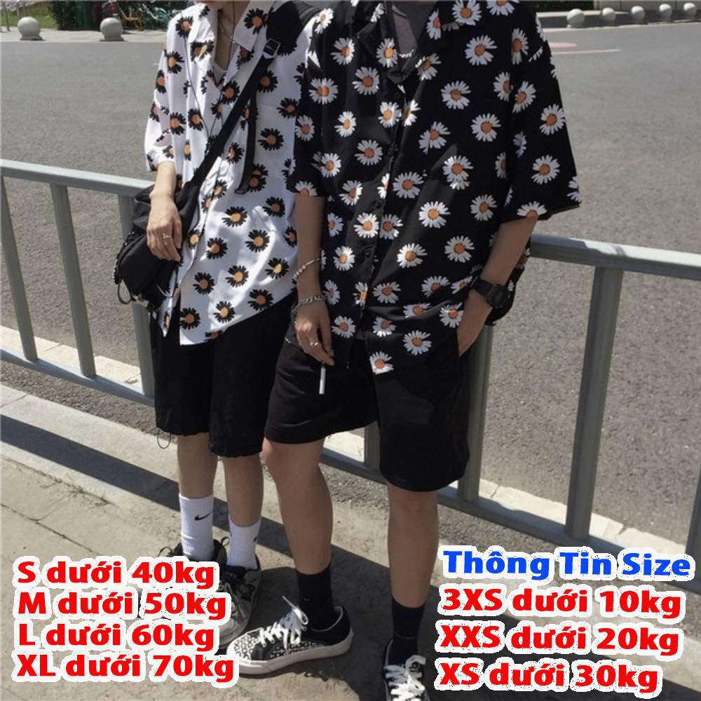 Áo sơ mi nam nữ họa tiết bông cúc siêu dễ thương giá rẻ cực hot