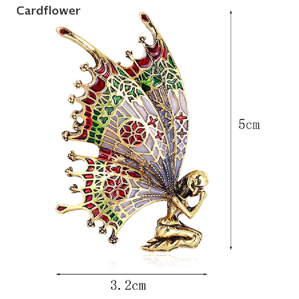 &lt; Cardflower &gt; Trâm Cài Áo Tráng Men Hình Cánh Bướm Thiên Thần Vintage Quà Tặng Đang Giảm Giá