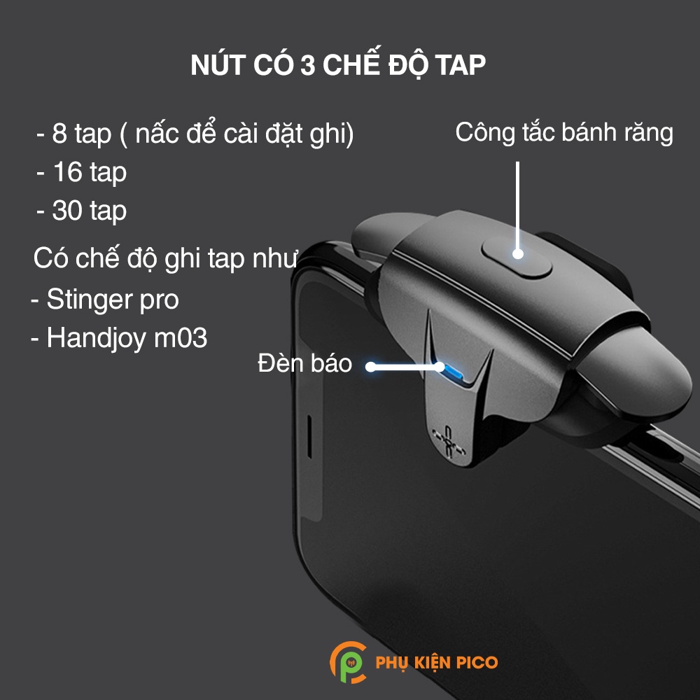 Nút Bắn PUBG Mobile Memo AK05 AUTO TAP siêu nhanh Nút chơi game auto tap dành cho game FPS Freefire, COD