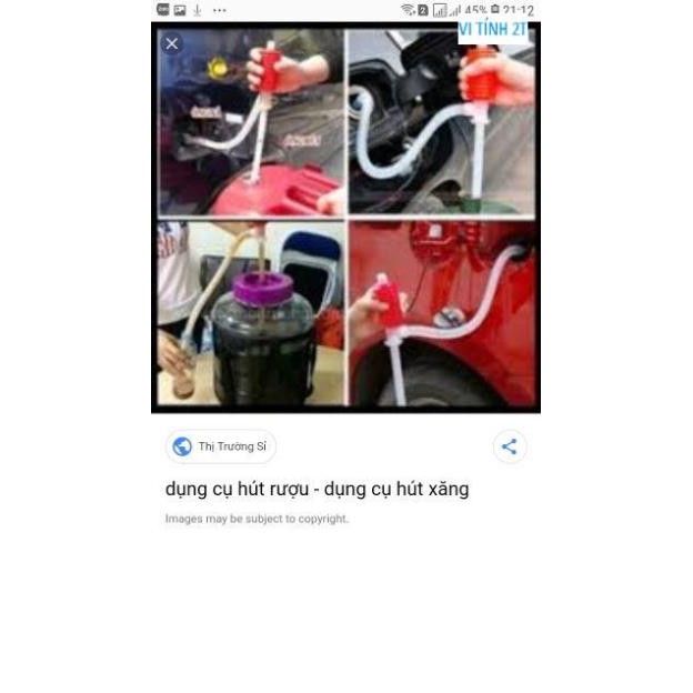 Dụng cụ hút xăng, hút rượu ra vào bình bóp tay