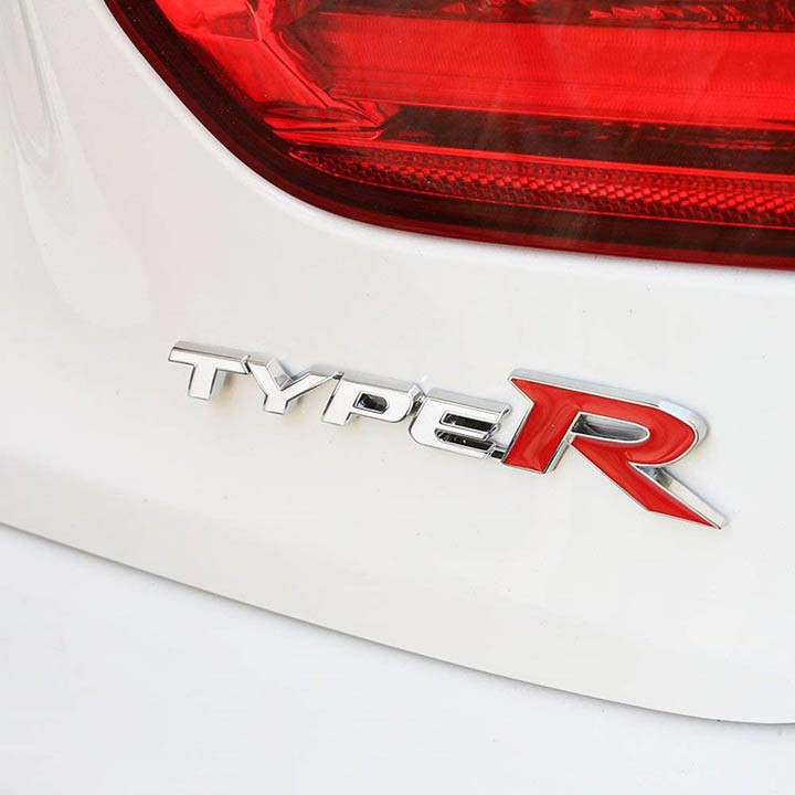 Logo chữ TypeR 3D nổi dán trang trí xe Ô tô Hàng đẹp