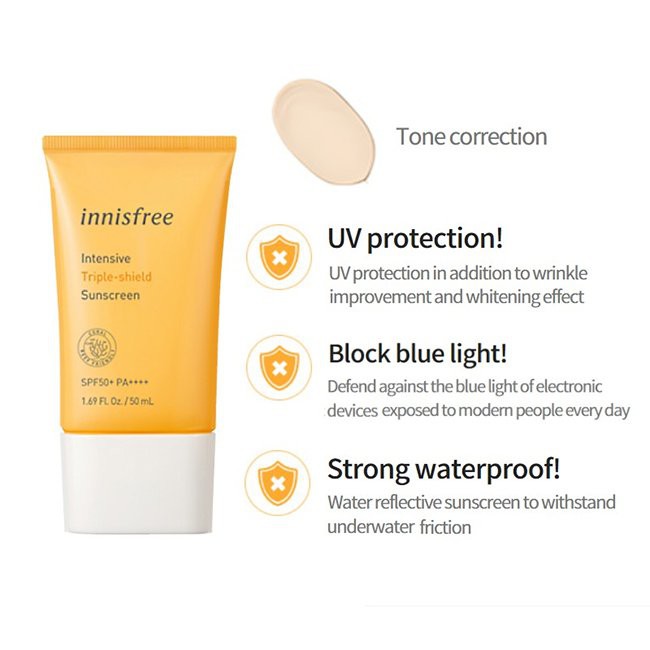 Kem Chống Nắng Innisfree Tripple Shield 50ML Mẫu Mới