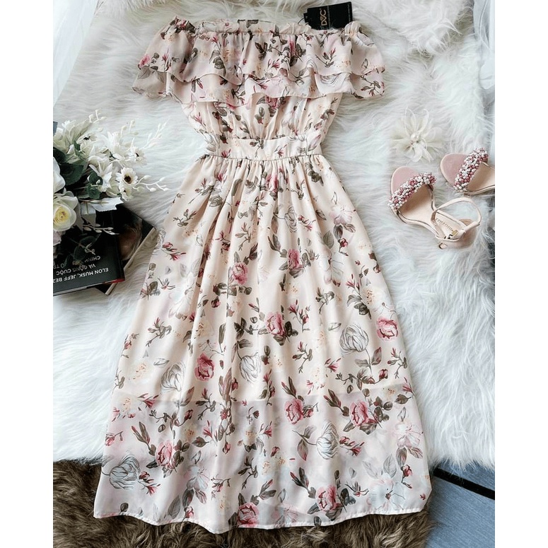 ĐẦM HOA BẸT VẸT TIỂU THƠ CÔNG CHÚA NHẸ NHÀNG TINH TẾ CỰC XINH PU