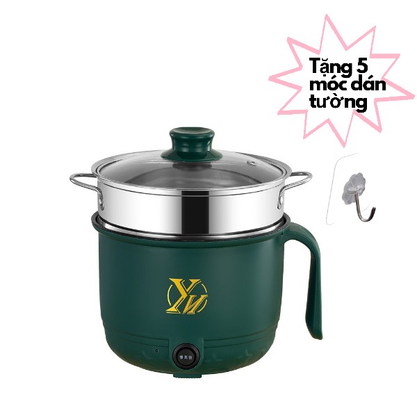 Nồi lẩu mini, nồi điện đa năng 2 tầng kèm giá hấp inox dung tích 1.8l đa công dụng