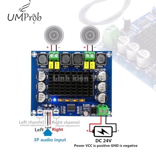 Mạch khuếch đại 2.0 120Wx2 XH-M543