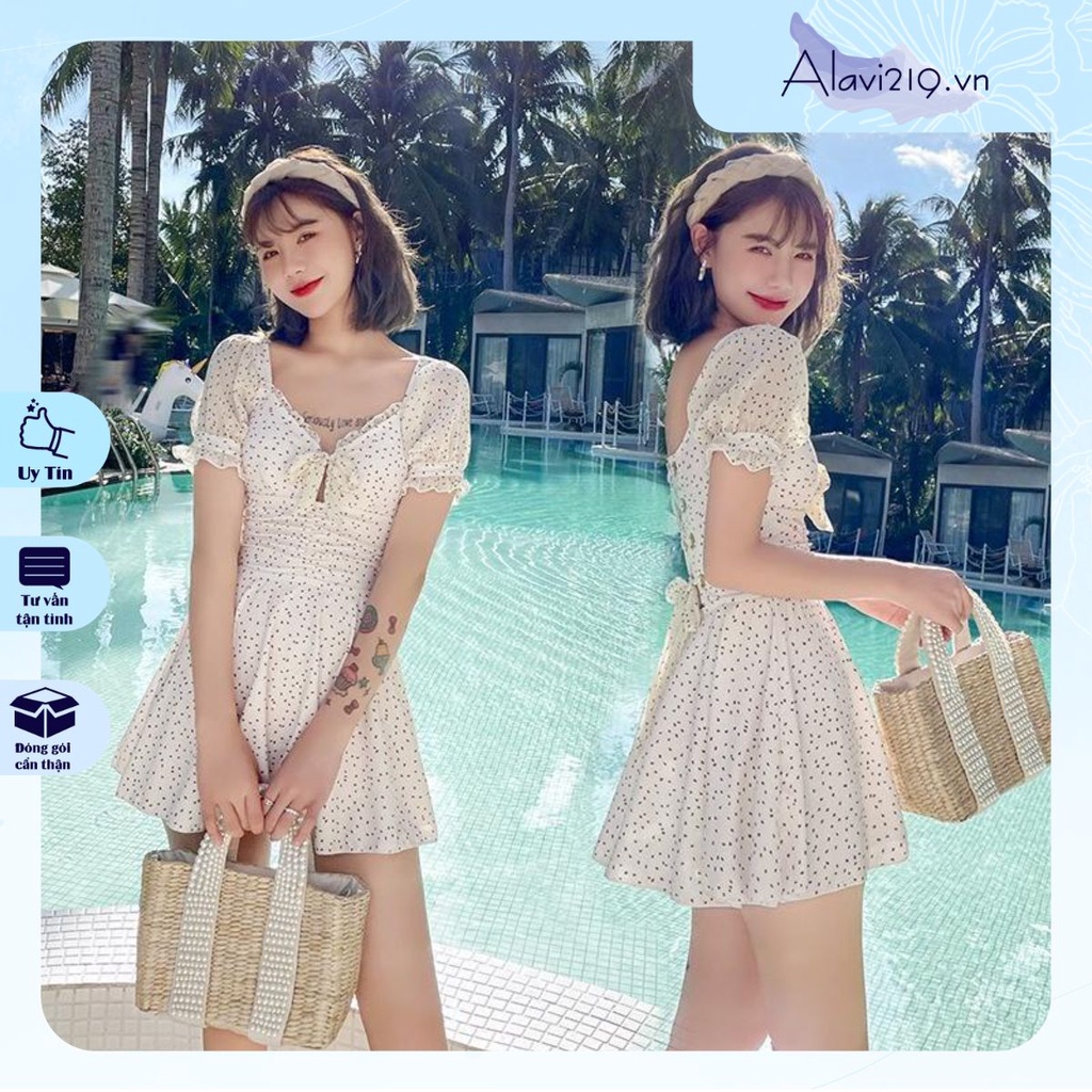 Bikini Đồ Bơi Nữ Dạng Váy Đan lưng Tay Phồng Hot Hit Mẫu Mới 2022- PT07