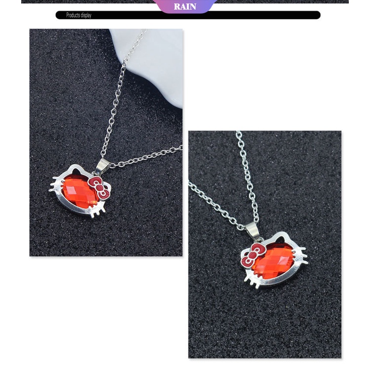 SANRIO Bộ Trang Sức Vòng cổ/ Vòng Tay/ Khuyên Tai Mặt Hello Kitty Dễ Thương Cho Bé Gái