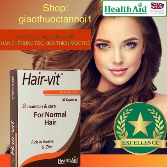 Healthaid Hair - Vit chăm sóc tóc, chống rụng tóc, kích thích mọc tóc VITAMIN TÓC - VITAMIN B, AXIT AMIN THIẾT YẾU ++