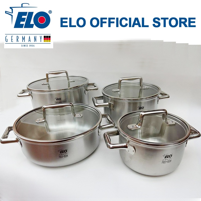 Bộ Nồi Bếp Từ ELO Multilayer 4 Chiếc Inox 304 của Đức