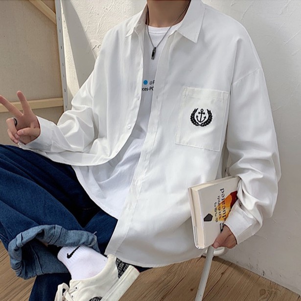 Áo sơ mi tay dài dáng rộng thời trang unisex simple bigsize thời trang phong cách Hàn Quốc